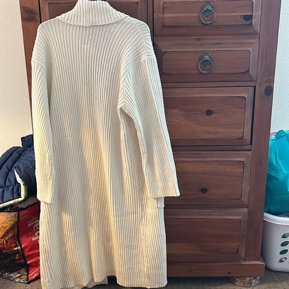 NWT Rachel Roy Women’s Cream Midi Long Cardigan With Pockets Size 1X - Picture 6 of 8